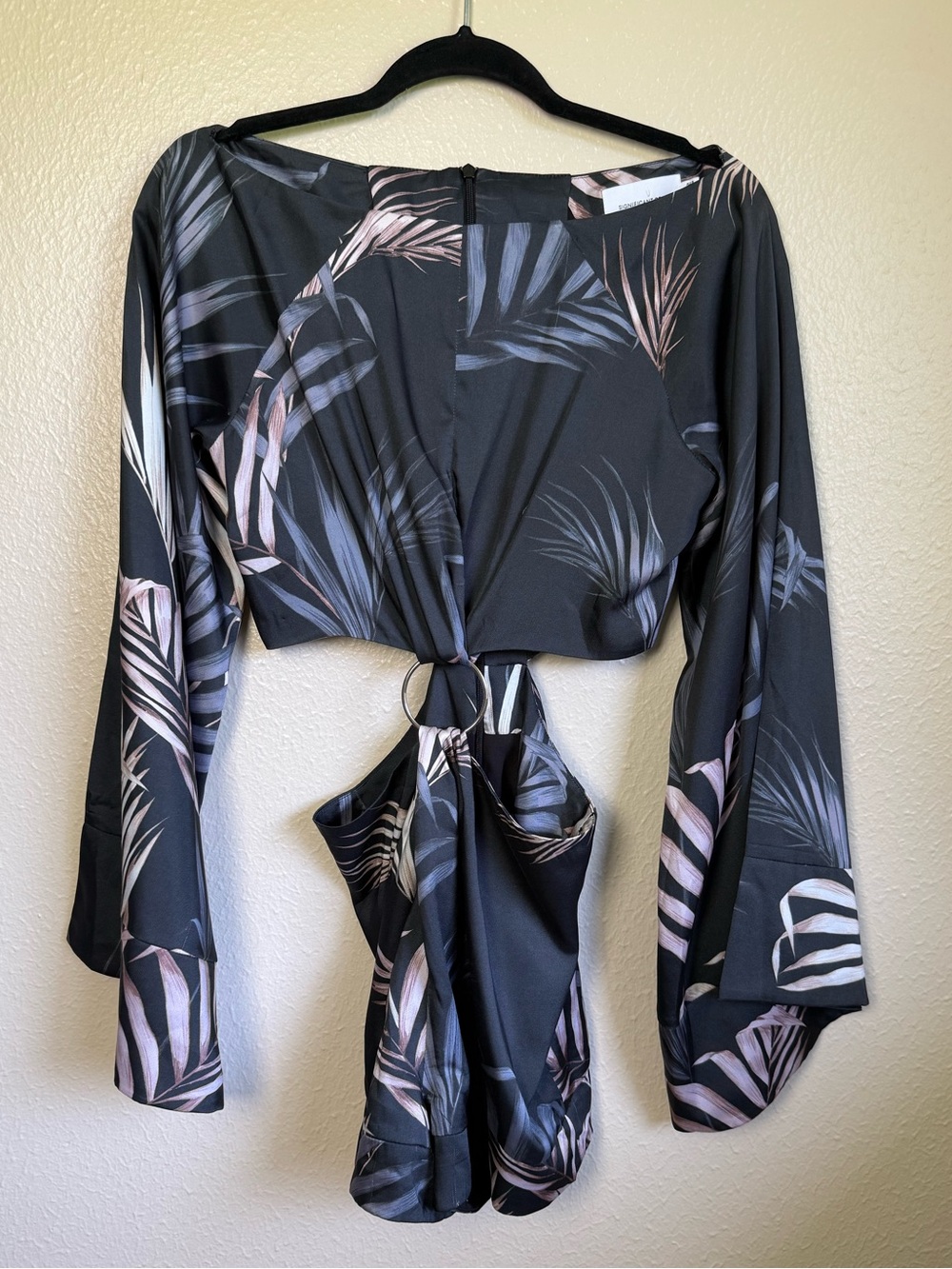 Significant other Satin Long Sleeve Cutout Romper
